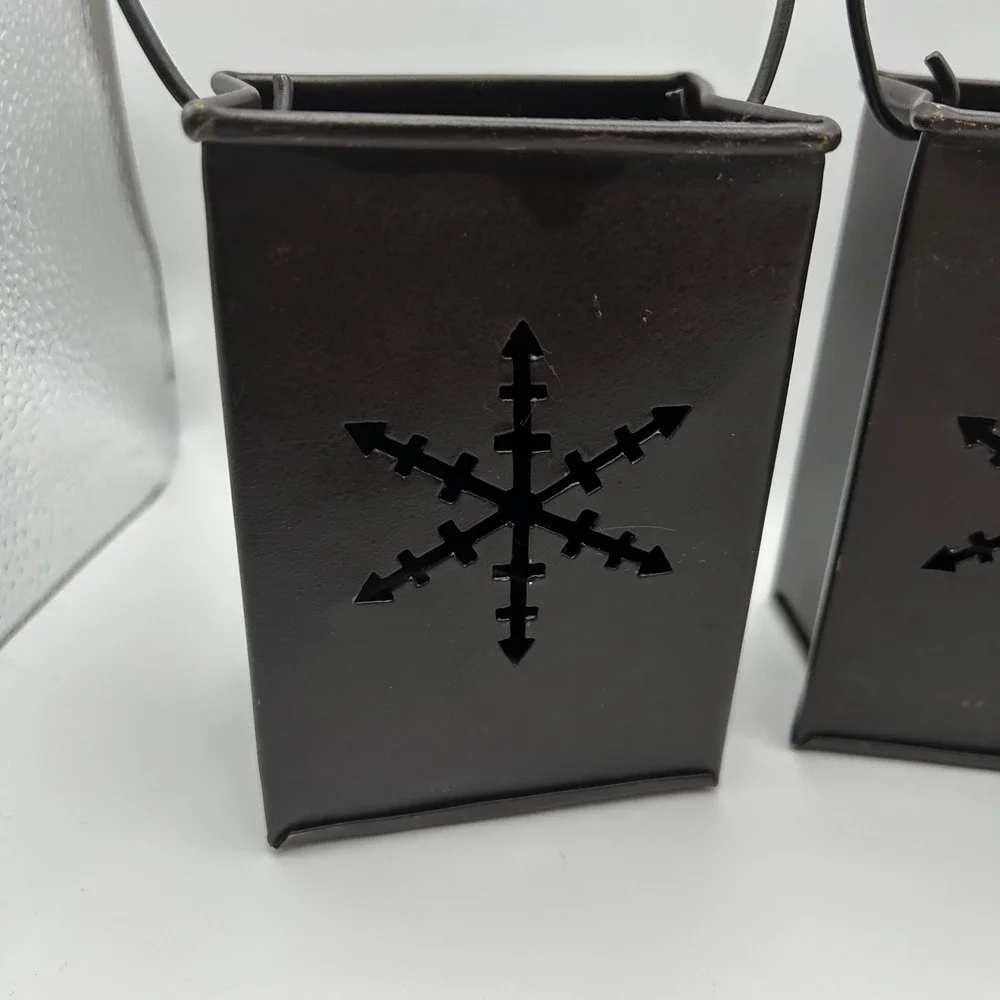 Vintage Eddie Bauer Illuminary Bag Snowflake Tea Light‎ Candle Holder Set of 3